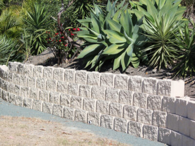 Sanstone,Like,Block,Retaining,Wall,In,Residental,Area,Australia